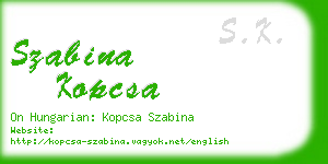 szabina kopcsa business card